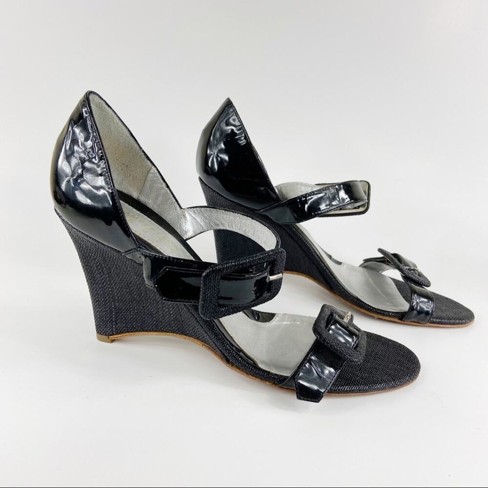 Lambertson Truex Wedge Buckle Sandal Wedge Heel